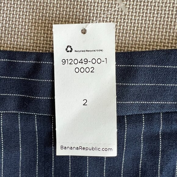 NWT Banana Republic Navy Pinstripe Pencil Skirt Size 2 Career Office 912049 - Picture 8 of 12